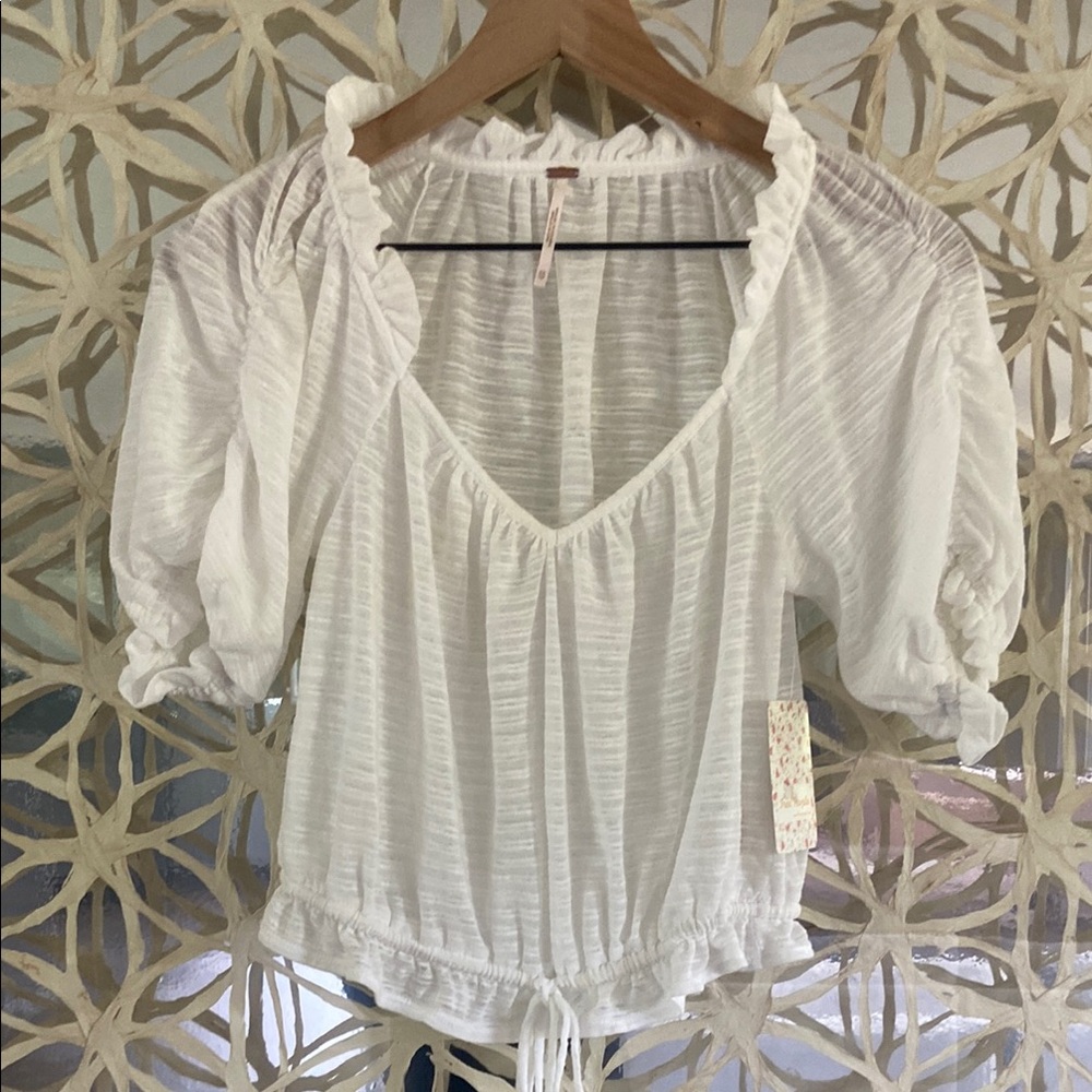 •FREE PEOPLE• white gypsy blouse